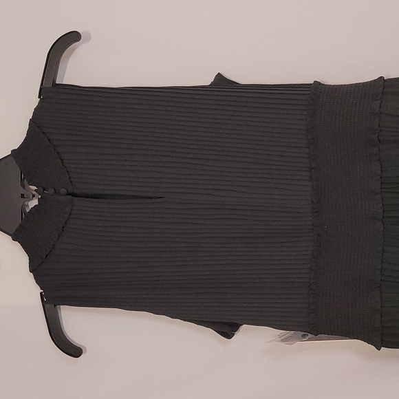 Nanette Lepore Black Halter Neck Pleated Skirt Midi Dress - Picture 6 of 12